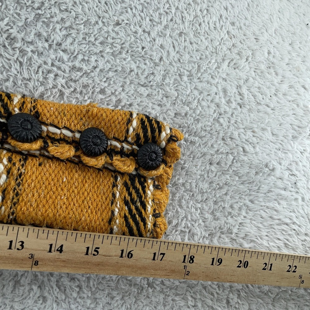 Vintage Adolfo Saks Fifth Avenue Sweater Jacket Women's Small Yellow Plaid 80s - Picture 6 of 10